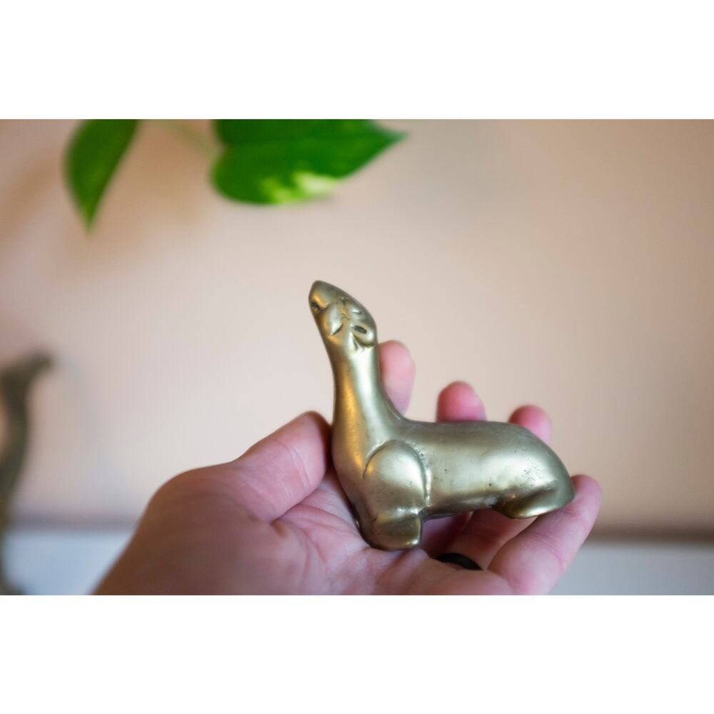 Brass seal figurine | Mid-century modern home decor